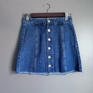 Aeropostale High Rise Denim Mini Skirt Size 00 Blue Jean Skirt Size XX-Small